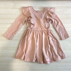 NWT Dot Dot Smile A-Line Dress Girl's Size 12-24M Pink Ruffle‎ Long Sleeve